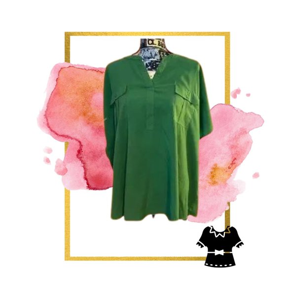 Jaclyn Smith Tops - Womens Blouse Jaclyn Smith Rayon Top Green Size 3X